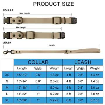 Wisedog Dog Collar and Leash Set Combo: Adjustable Durable Pet Collars with Dog Leashes for Small Me...