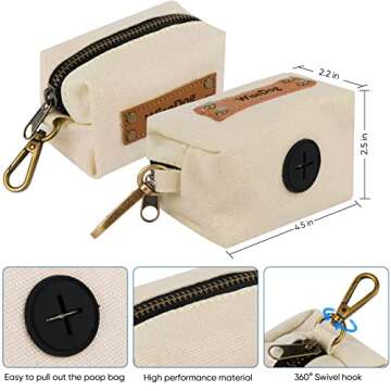 Wisedog Dog Collar and Leash Set Combo: Adjustable Durable Pet Collars with Dog Leashes for Small Medium Large Dogs,includes One Bonus of Poop Bag Holder (XS, Sand Color)