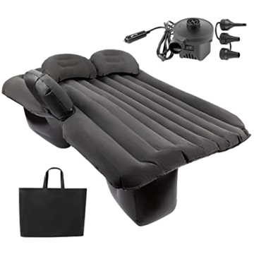 ZONETECH Inflatable Car Travel Air Mattress - Perfect for Camping & Road Trips with Pump Kit and Pil...