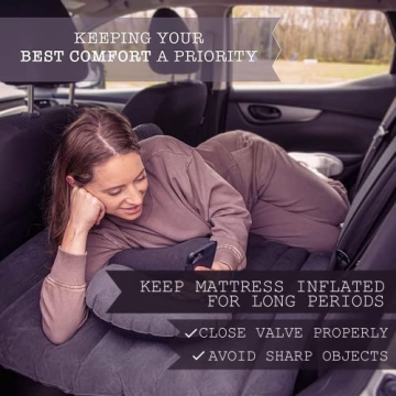 Zone Tech Inflatable Car Mattress for Travel Comfort