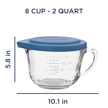 Anchor Hocking 2 Quart Mixing Bowl with Blue Lid