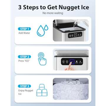 Aeitto Nugget Ice Maker 40Lbs Soft Chewable Ice Machine