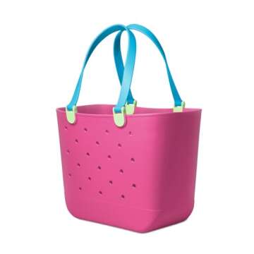 Simple Modern Beach Bag Rubber Tote | Waterproof Extra-Large Tote Bag with Zipper Pocket for Beach, ...