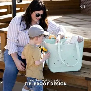 Simple Modern Waterproof Beach Bag with Zipper Pocket