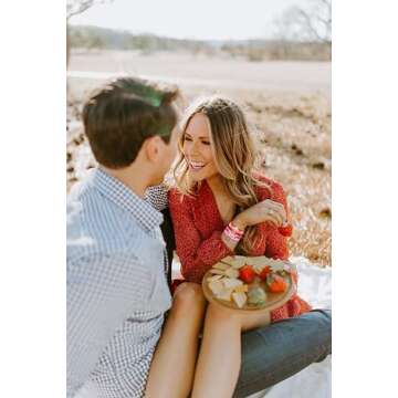 XOCARTIGE Surfer Heishi Bracelets for Women Stackable Rainbow Vinyl Disc Clay Beaded Stretch Bracelets Elastic Layering Friendship Bracelets Boho Summer Beach Jewelry (Valentine's Day 3)