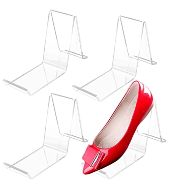 Wresty 2 Pair/4 Pcs Acrylic Shoe Store Display Stands Clear Sandal Display Stands High Heel Display ...