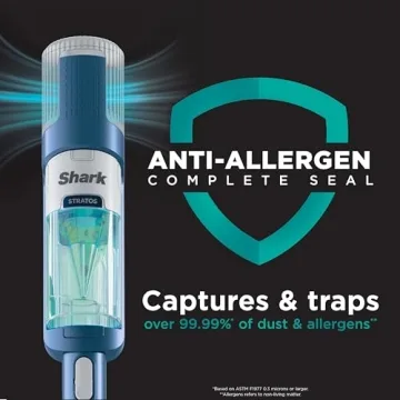 Shark HZ3002 Stratos Ultralight Corded Stick Vacuum with DuoClean PowerFins HairPro, Self-Cleaning Brushroll, & Odor Neutralizer Technology, Navy
