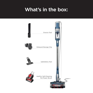 Shark HZ3002 Stratos Ultralight Corded Stick Vacuum with DuoClean PowerFins HairPro, Self-Cleaning Brushroll, & Odor Neutralizer Technology, Navy