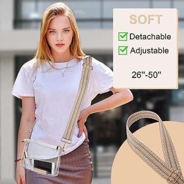 BS-VOG Clear Purse for Women - Stadium Approved Crossbody Bag, Small Stadium Bag for Concerts & Spor...