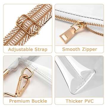 BS-VOG Clear Purse - Stylish Stadium Approved Crossbody Bag