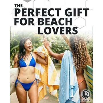 VENTURE 4TH Oversize XL Microfiber Beach Towel 78x35” for Pool, Swim, Shower, Travel. Lightweight, Quick Dry, Sand Free, Compact & Easy to Carry - 1 Seafoam Extra Large Towel