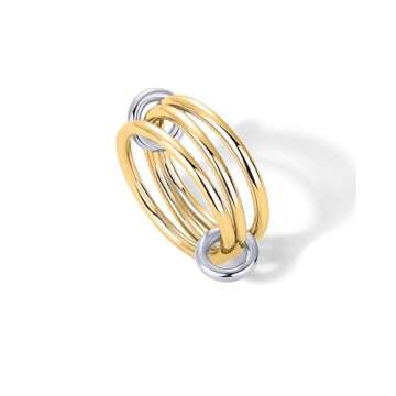 PAVOI Two Toned Eternity Ring - Rhodium & Gold
