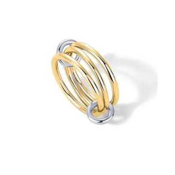 PAVOI Two Toned Eternity Ring - Rhodium & Gold