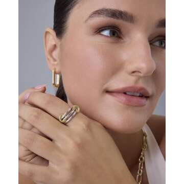 PAVOI Two Toned Eternity Ring - Rhodium & Gold