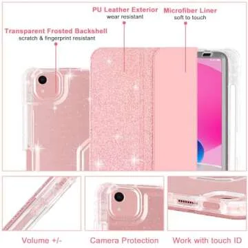 Stylish iPad Air 11 Inch Case 2024 with Pencil Holder