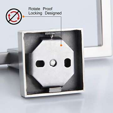 kimzcn Hand Towel Holder for Bathroom SUS 304 Stainless Steel Towel Ring Heavy Duty Hand Towel Racks Wall Mount Simple Square Towel Hanger, Brushed Finish