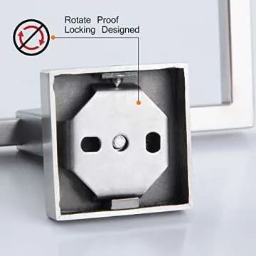 kimzcn Hand Towel Holder for Bathroom SUS 304 Stainless Steel Towel Ring Heavy Duty Hand Towel Racks Wall Mount Simple Square Towel Hanger, Brushed Finish