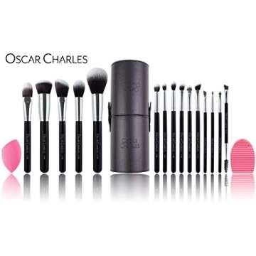 Oscar Charles 17 Piece Professional Makeup Brush Set for Flawless Beauty Looks