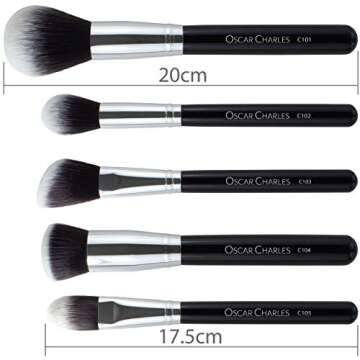 Oscar Charles Professional Makeup Brush Set with Case and Blender