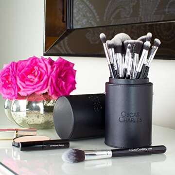 Oscar Charles Professional Makeup Brush Set with Case and Blender