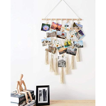 Mkono Boho Macrame Hanging Photo Display for Pictures