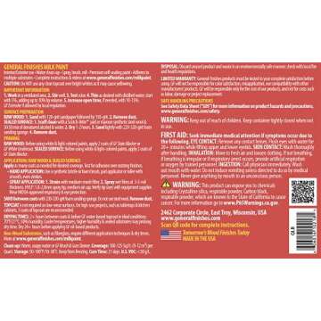 General Finishes Water Based Milk Paint, 1 Quart, Lamp Black