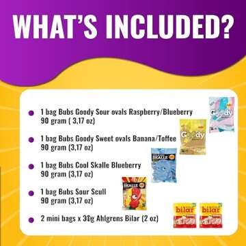 Swedish Candy Mix - Bubs Godis, Ovals, and Skalle - Ahlgrens Bilar - Sweet & Sour Gummies