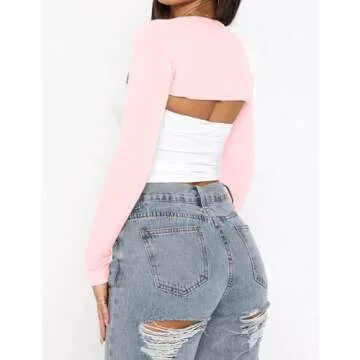 Trendy MISSACTIVER Long Sleeve Bolero Shrug for Women