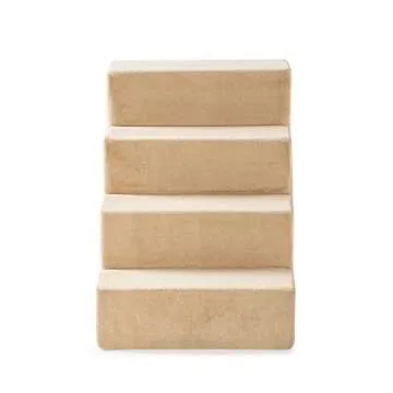 ZINUS Foam 22 Inch 4-Step Step Pet Stairs, Pet Ramp for Cats and Dogs, Large, Beige