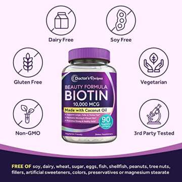 Doctor's Recipes Biotin 10,000 mcg for Hair & Skin Health