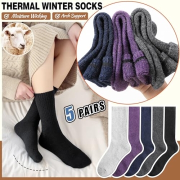 EBMORE Women's Wool Thermal Socks for Winter Comfort