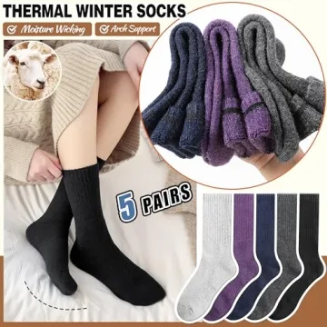 EBMORE Women's Wool Thermal Socks for Winter Comfort