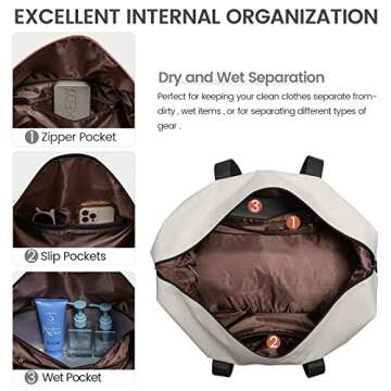 LOVEVOOK Weekender Bag, Large Travel Duffel Bag for Women with 2 Packing Cubes, Carry on Overnight Bag with Shoe Compartment, Mom Hospital Bags for Labor and Delivery