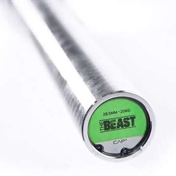 CAP Barbell THE BEAST Olympic Bar | For Weightlifting and Power Lifting, THE BEAST - Black/Chrome, N...