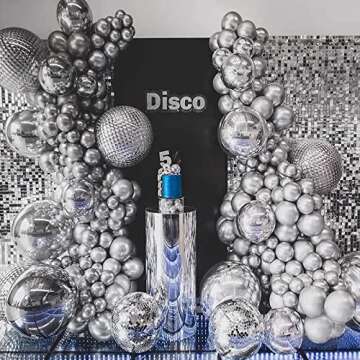 Metallic Sliver Balloon Different Sizes 110 Pcs 18 12 10 5 Inch Chrome Balloon Garland Arch Kit Confetti Balloons Latex Party Balloons for Graduation Baby Shower Birthday Wedding Party Decorations