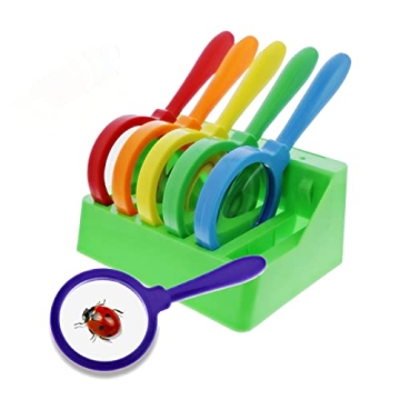 Get Out! Magnifying Glasses for Classroom - 6 Pack Shatterproof Hand Held Magnifying Glass for Stude...