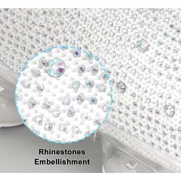 LUCKY STEP Women Air Cushion Fashion Sneakers - Breathable Lightweight Walking Shoes with Rhinestone...