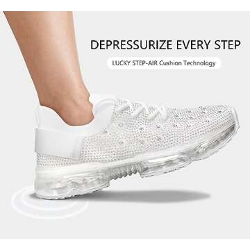 LUCKY STEP Women's Air Cushion Fashion Sneakers - Stylish & Comfy