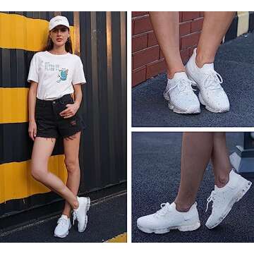 LUCKY STEP Women's Air Cushion Fashion Sneakers - Stylish & Comfy