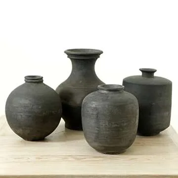 Artissance AM80641219 11.8" H Medium Earthy Gray Ceramic Indoor Outdoor Pottery, Home and Garden Vase (Décor)