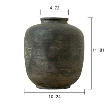 Artissance AM80641219 11.8" H Medium Earthy Gray Ceramic Indoor Outdoor Pottery, Home and Garden Vase (Décor)