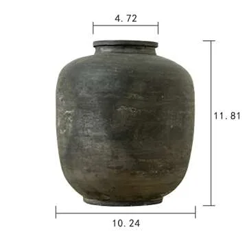 Artissance AM80641219 11.8" H Medium Earthy Gray Ceramic Indoor Outdoor Pottery, Home and Garden Vase (Décor)