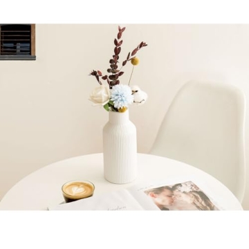 HEGELDA White Ceramic Vase Set - 3 Sizes for Elegant Decor