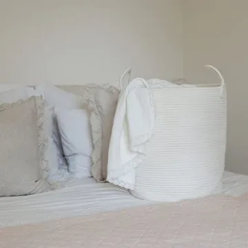 OrganiHaus Cotton Rope Basket for Toys and Blankets