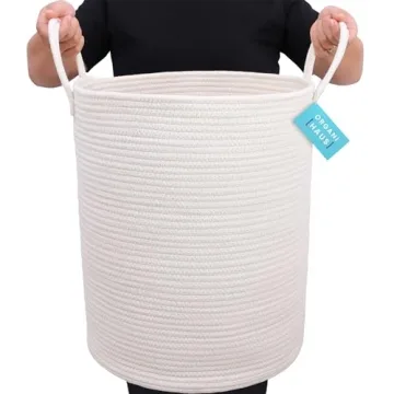 OrganiHaus Cotton Rope Basket for Toys and Blankets