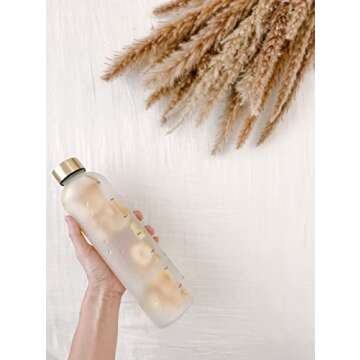 Healthish Original Time Marked Motivational Water Bottle Leak Proof Lid for Gym, Sports, Fitness or Work for Women and Men 1 Liter | 33 Oz