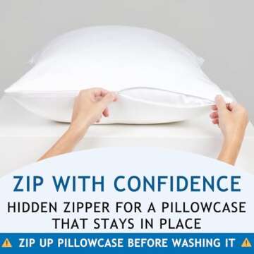 Cooling Pillow Cases King - 100% Viscose Bamboo Pillowcase Set of 2 Zippered, Cool Viscose Bamboo Pillow Cases for Hot Sleepers, Soft Pillow Cases