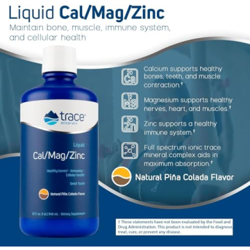 Trace Minerals Liquid Cal Mag Zinc Supplement for Bone Health