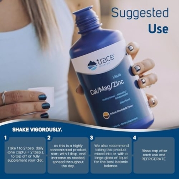 Trace Minerals Liquid Cal Mag Zinc Supplement for Bone Health