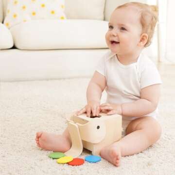 iGRATENS Montessori Coin Box Toy for Babies 6-12 Months